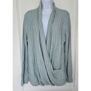 Maeve Anthropologie Women's Pullover Deep V Wrap Front Seafoam Green Sweater XL